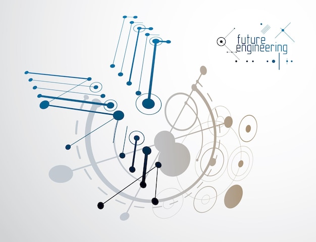 vector industrial and engineering background, future technical plan. abstract blueprint of mechanism, mechanical scheme.