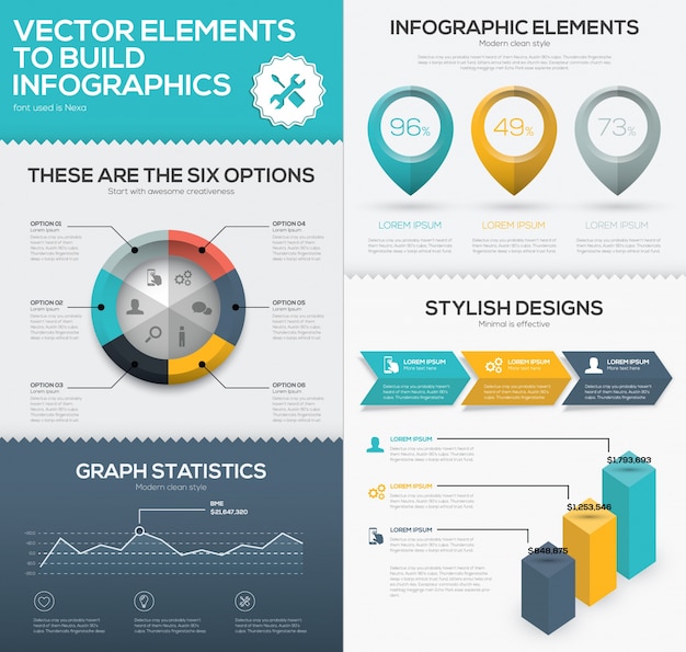 vector infographic chart elements to business data visualization