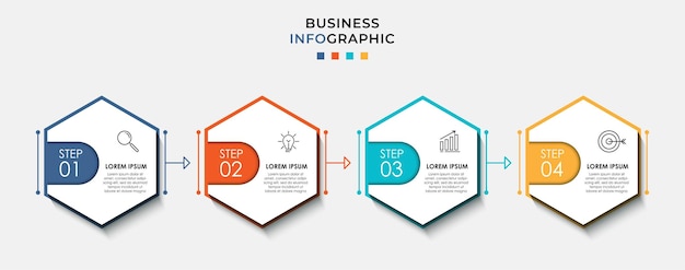 Vector Infographic design business template with icons and 4 options or steps Can be used for process diagram presentations workflow layout banner flow chart info graph