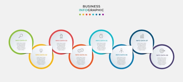 Vector Infographic design business template with icons and 8 options or steps