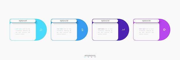 Vector Infographic label design template with icons and 4 options or steps Can be used for process