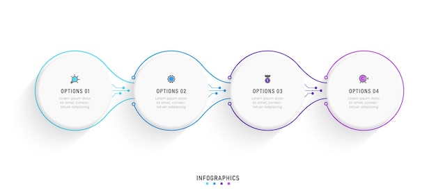 Vector Infographic label design template with icons and 4 options or steps Can be used for process