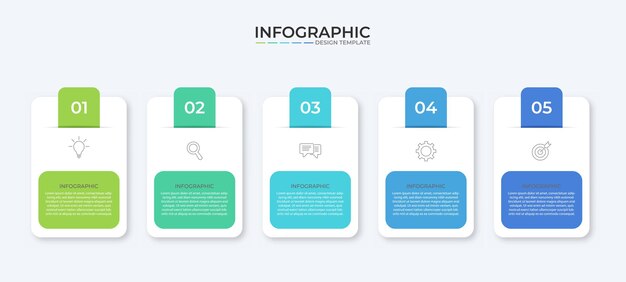 Vector Infographic label design template with icons and 5 options or steps