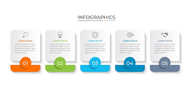 Vector Infographic label design template with icons and 5 options or steps