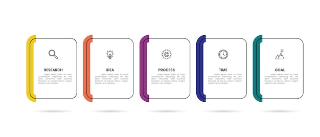 Vector infographic template with 5 options or steps For modern business presentations