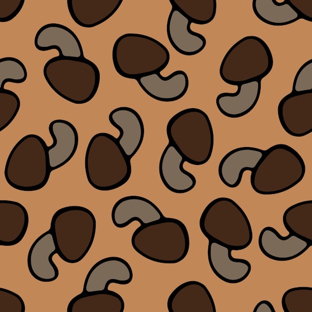 vector isolated illustration of pattern with buttercup mushrooms