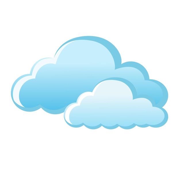 Vector isolated weather app icon with blue cloud Interface elements in flat design For web banner
