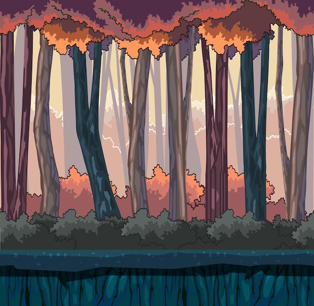 vector jungle illustration game background