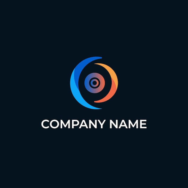 Vector lettor o and eye logo gradient colour design