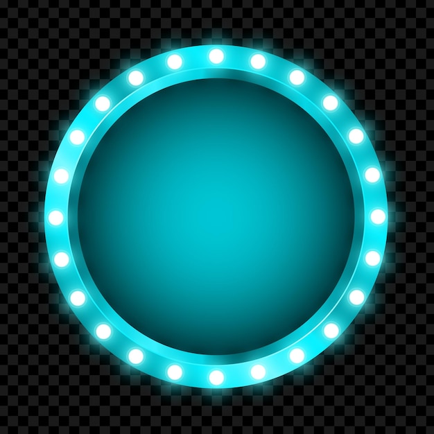 Vector light bulbs vintage neon glow circle frame vector