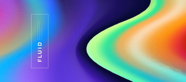 Vector liquid blue and green color flow background design