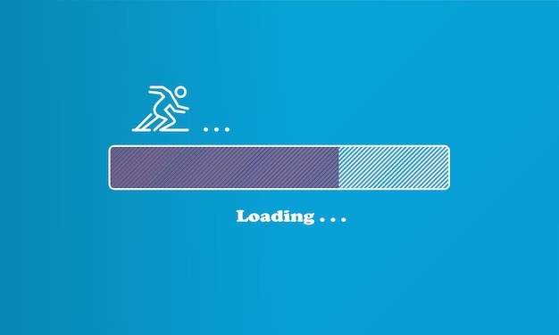 Vector loading bar doodle element. download speed, progress status, loading update, progress bar