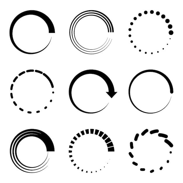 Vector loading icon set Circle design elements