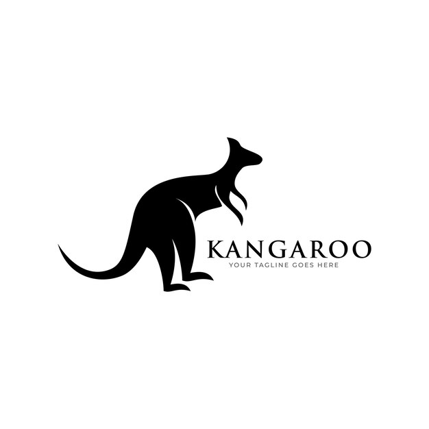 Vector Logo Illustration Australian Kangaroo Mascot Cartoon.