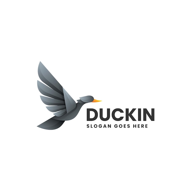 Vector Logo Illustration Duck Gradient Colorful Style