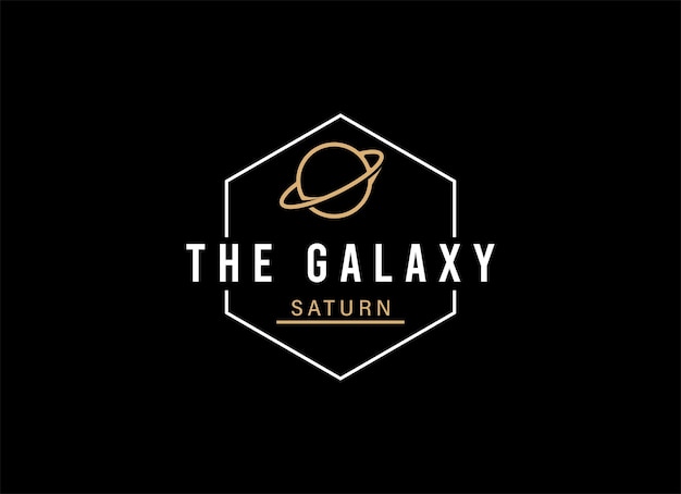 Vector logo on which an abstract image of a planet with an orbit in outer space