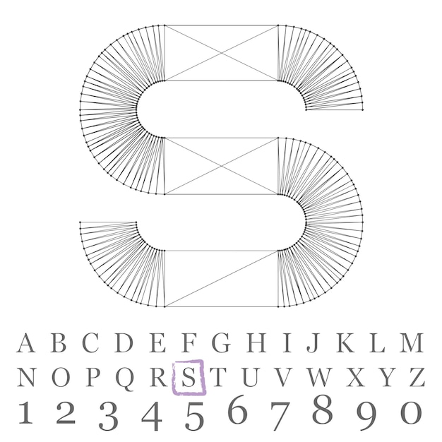 Vector low poly numbers font. Polygon number alphabet. Vector illustration.