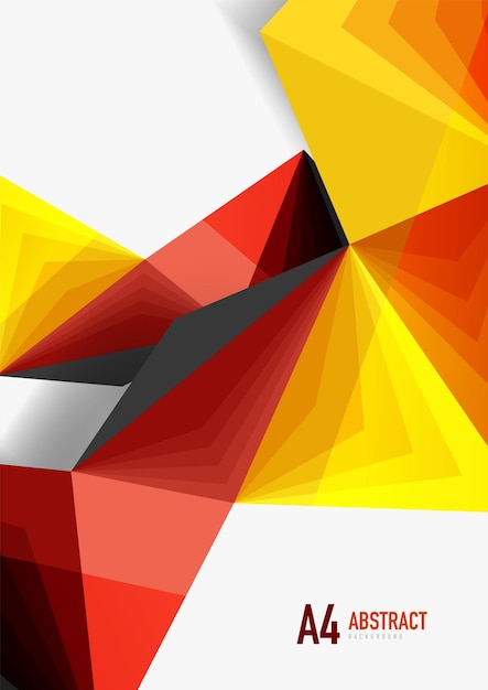 Vector low poly style 3d triangle line