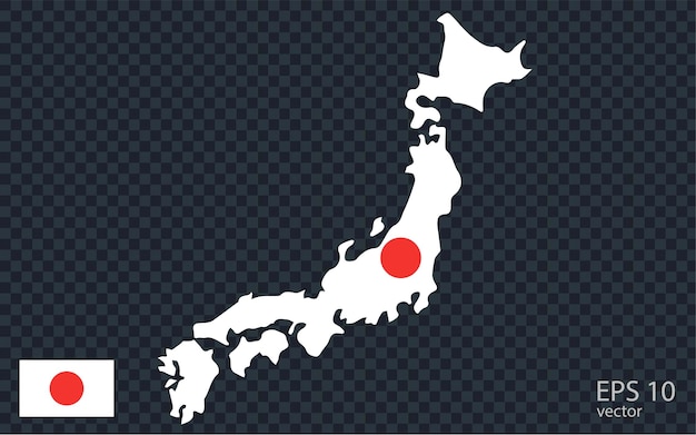 Vector map of Japan Vector design isolated on grey background