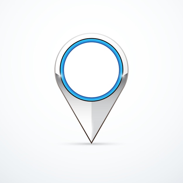 Vector metal map pin icon