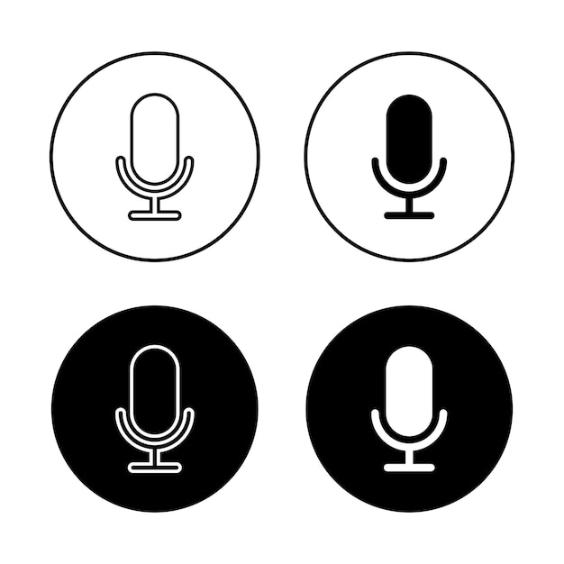 Vector Microphone Icons Recorder Icon With Multiple Style
