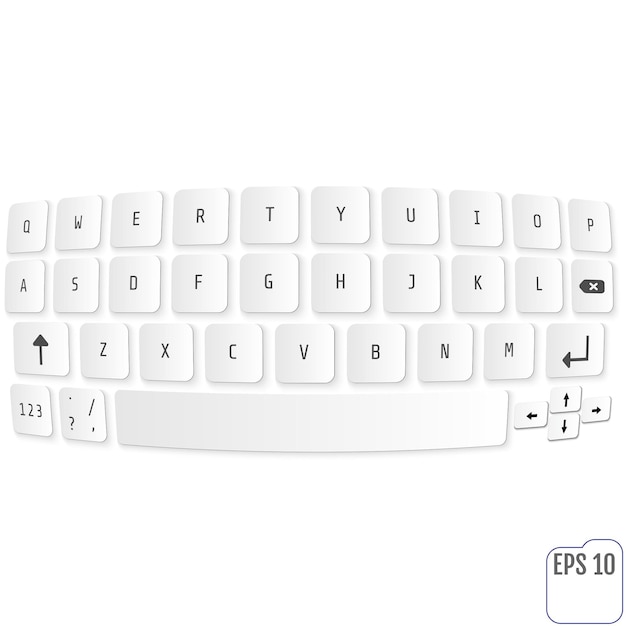 Vector modern keyboard of smartphone alphabet buttons Vector modern keyboard