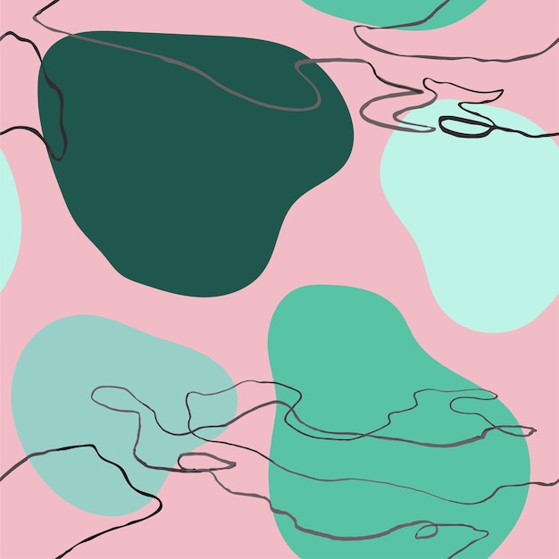 Vector modern seamless pattern with colorful hand draw abstract elements doodles