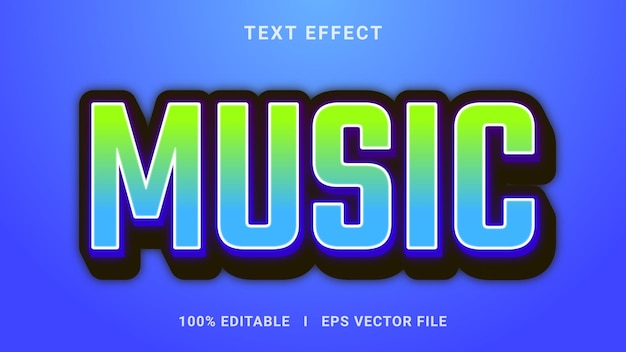 vector music 3d text effect style