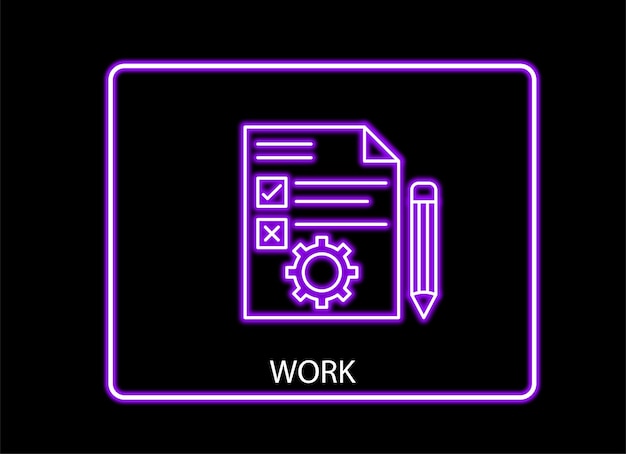 Vector neon style work and business logo