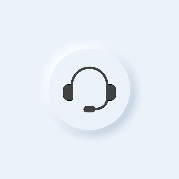 vector neumorphic style customer call support button for ui design