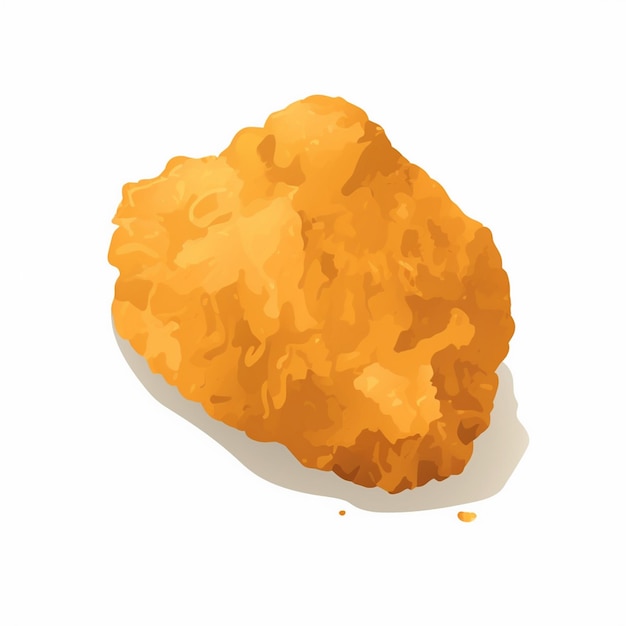 vector nugget illustration isolated chicken food snack lunch cartoon fast set crispy mea