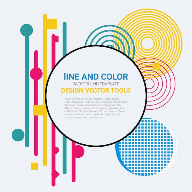 vector of abstract geometric background with circles triangles lines