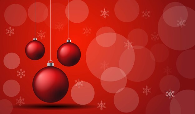 Vector of Chrismas ball on the red background