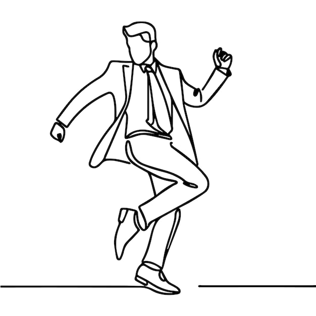vector of people dancing in a continuous line style