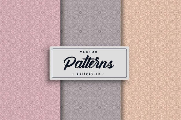 Vector of seamless pattern collection Decorative geometric pattern wallpaper set