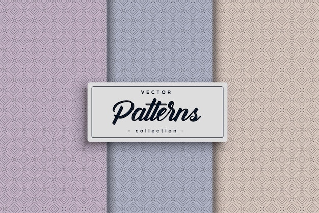 Vector of seamless pattern collection Decorative geometric pattern wallpaper set