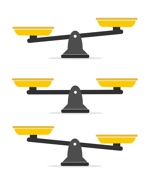 vector of set of different scales in a flat style on white background. stock vector