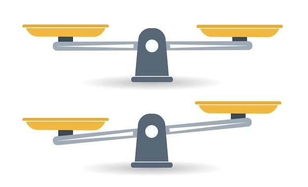 vector of set of different scales in a flat style on white.