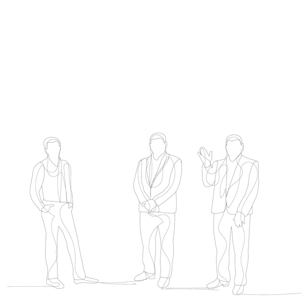 vector on a white background a line drawing of a man standing