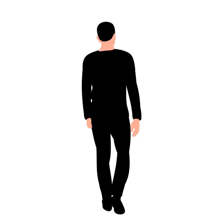Vektör vector on white background black silhouette man is walking