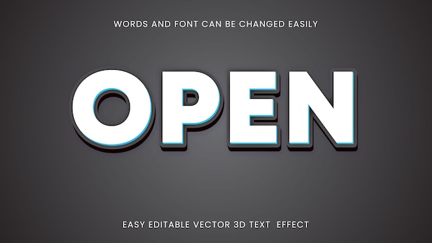 Vector open editable text style