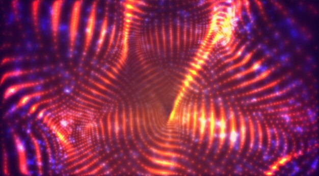 vector orange with red stream of luminous particles