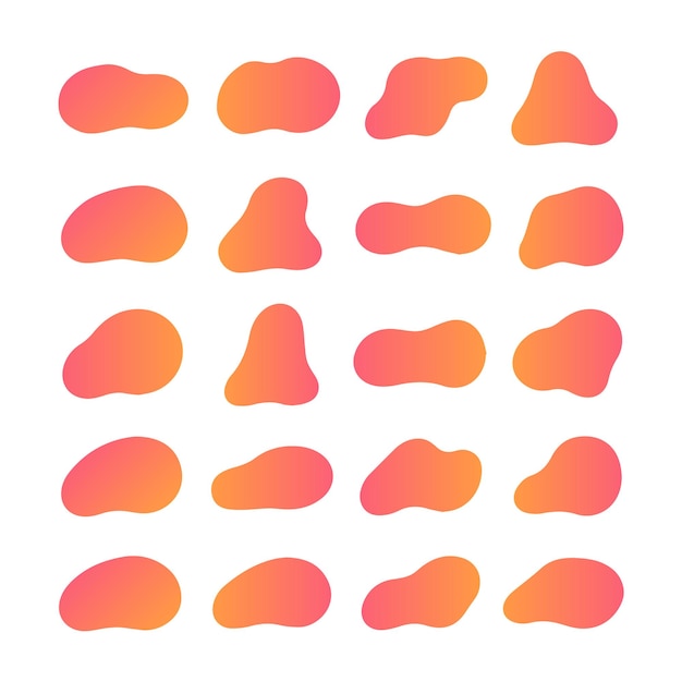 Vector Organic Blobs Gradient Icon Set