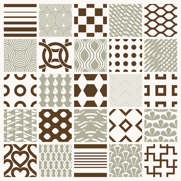 vector ornamental seamless backdrops set, geometric patterns collection. ornate textures made in modern simple style.