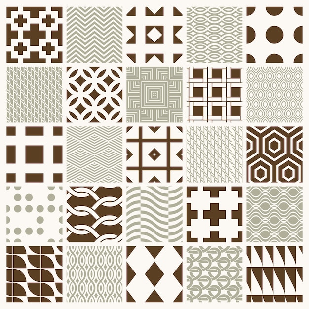 vector ornamental seamless backdrops set, geometric patterns collection. ornate textures made in modern simple style.