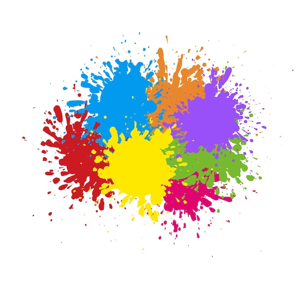 vector paint splatterscolorful paint splashes