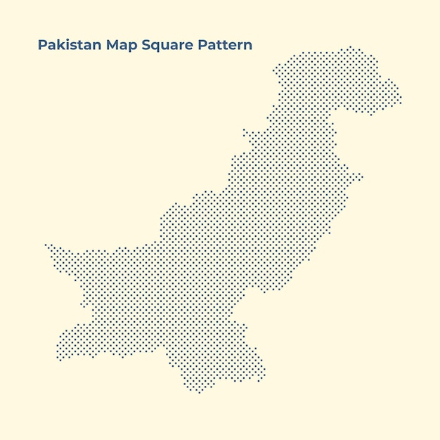 Vector Pakistan Map with Dot Pattern Isolated on Light Background