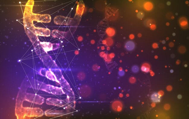 vector part of the human dna 3d triangular abstract style