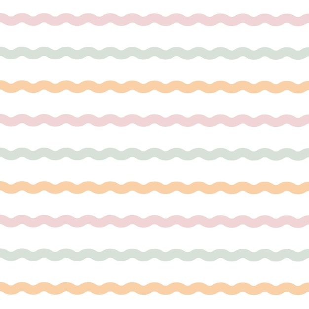 Vector pastel wavy line seamless patterns
