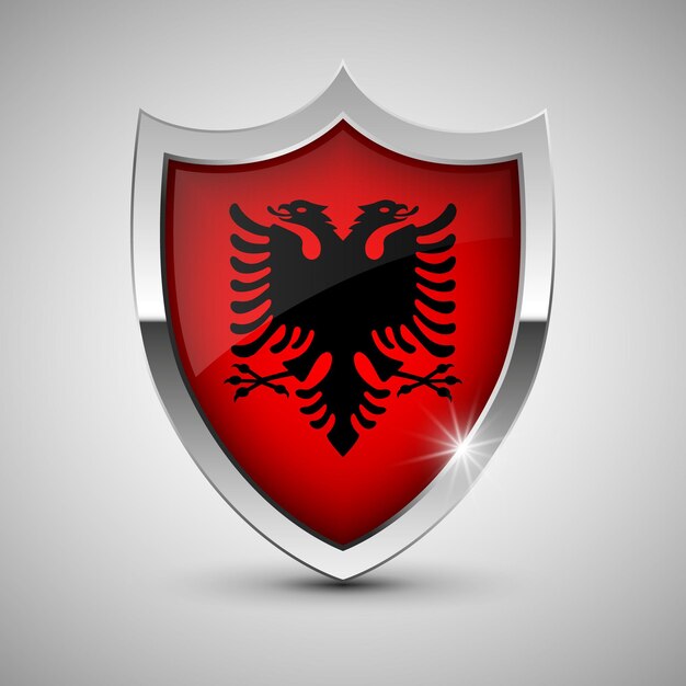 vector patriotic shield with flag of albania an element of impact for the use you want to make of it